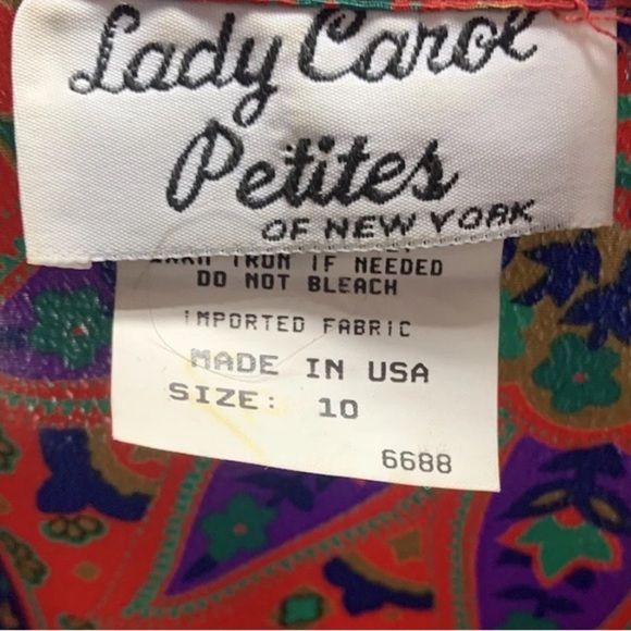 Vintage Women’s Lady Carol of New York Petites 80’s Paisley Dress size 10 - Picture 5 of 5